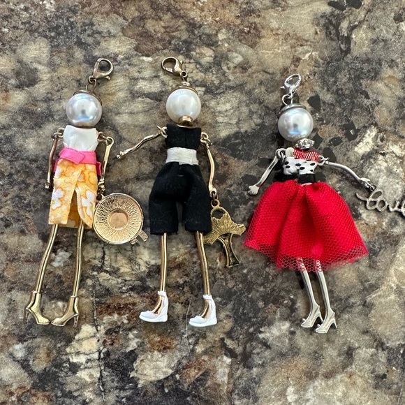 3 clip on people metal and beaded decorative clips - Picture 4 of 4